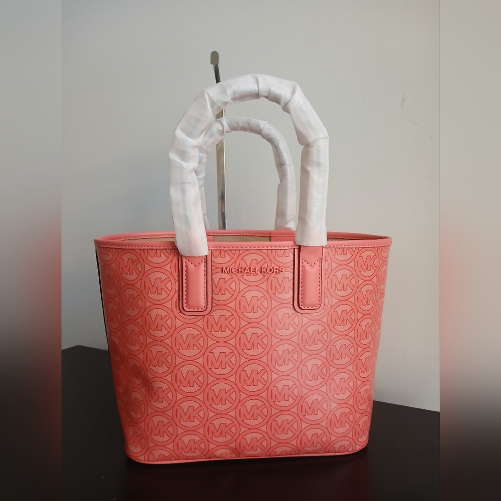 NWT Authentic MICHAEL KORS Jodie Small Tote Bag Purse in "GRAPEFRUIT"